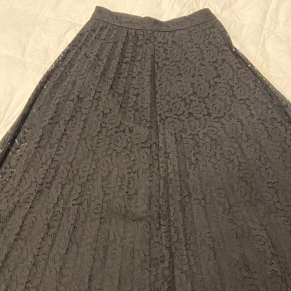 ASOS Pleated Lace Midi Skirt - UK Size 8/US Size 4 (S) Black - Picture 3 of 3